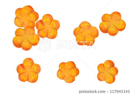 Watercolor vector illustration of decoratively cut carrots - Plum 117043143