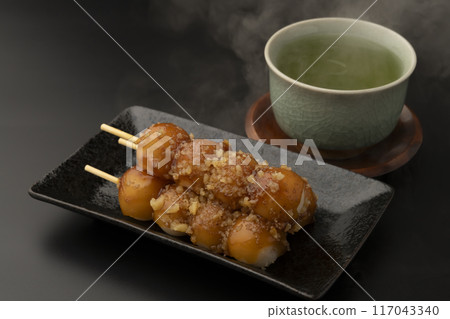 Walnut dumplings and tea 117043340