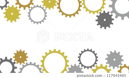 Gear frame gold, silver and bronze background 117043493
