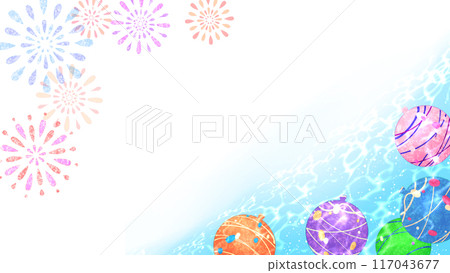 Fireworks and yo-yos Summer image background 16:9 117043677