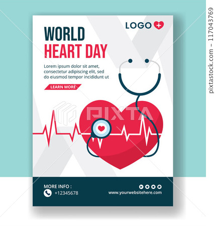 Heart Day Vertical Poster Flat Cartoon Hand Drawn Templates Background Illustration Heart Day Vertical Poster Flat Cartoon Hand Drawn Templates Background Illustration 117043769