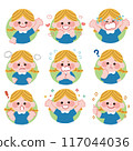 Children with various facial expressions 117044036