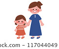 Parents and children walking hand in hand 117044049
