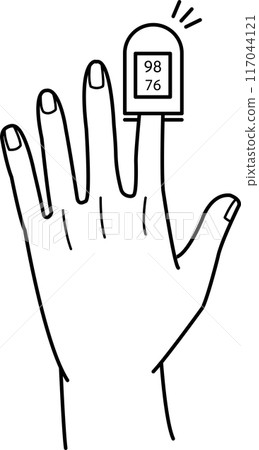 僅脈搏血氧計插圖線圖 僅脈搏血氧計插圖線圖 117044121