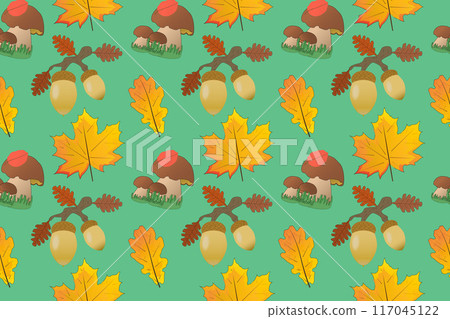 Autumn Leaves and Mushrooms Pattern Autumn Leaves and Mushrooms Pattern 117045122