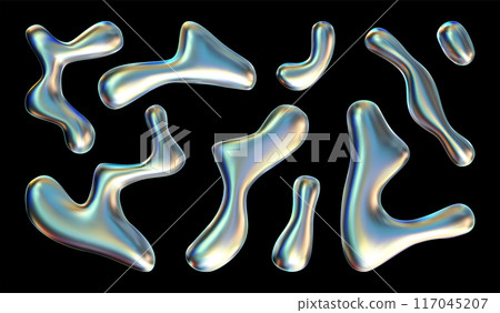 3d abstract vector liquid blobs. 117045207