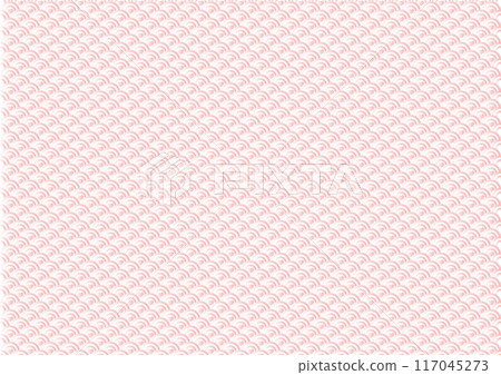 Illustration of a Seigaiha pattern (red gradation heart pattern) 117045273