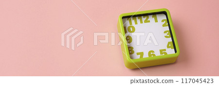 clock with no hour or minute hands, banner format clock with no hour or minute hands, banner format 117045423