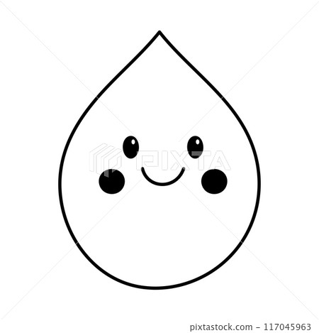 Cute smiling blue water drop. Clean water symbol. Vector illustration. 117045963