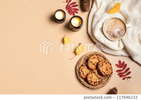 Cosy autumn coffee and cookies Cosy autumn coffee and cookies 117046132
