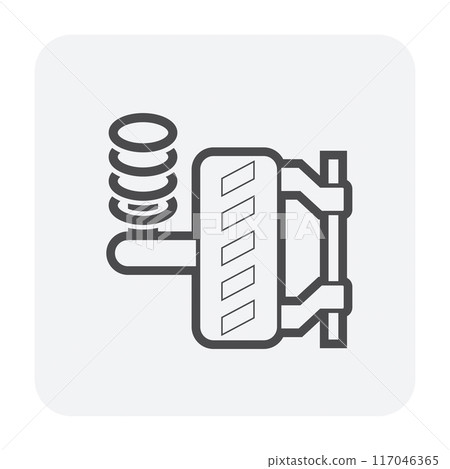 Wheel alignment check vector icon, concept of service, repair, maintenance. Wheel alignment check vector icon, concept of service, repair, maintenance. 117046365
