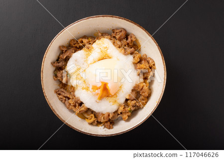 Pork and egg on rice 117046626