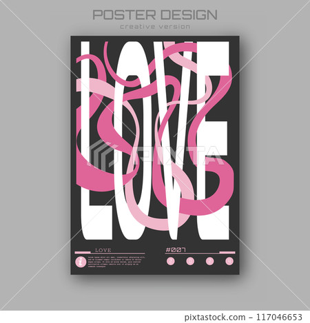 Love. A stylized template for a poster, billboard, interior decoration, lettering for a print on a T-shirt. The idea of creative design 117046653