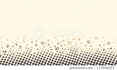 Animal paw print dot pattern halftone background 117046853