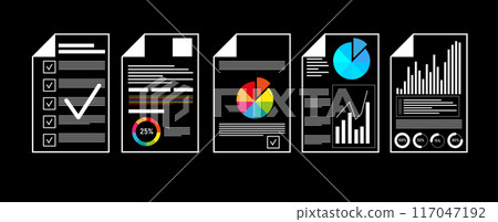 Financial technology and business analysis background. Virtual big data science illustration. 117047192