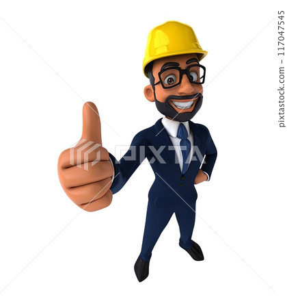 Fun 3D cartoon indian architect illustration 117047545