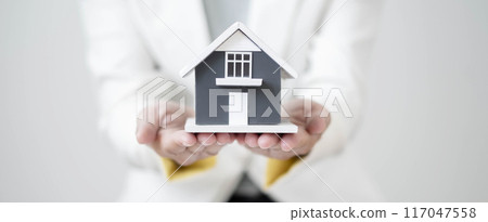 Real estate concept Home insurance, loans and home rentals Real estate concept Home insurance, loans and home rentals 117047558