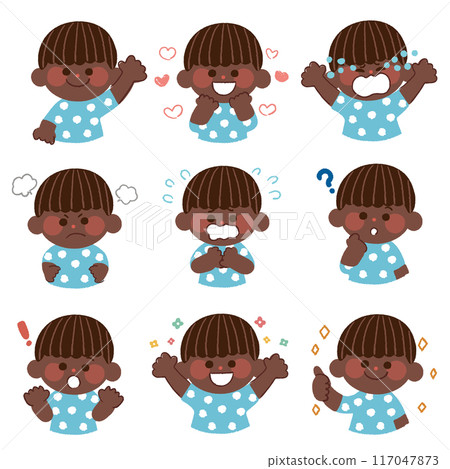 Children with various facial expressions 117047873