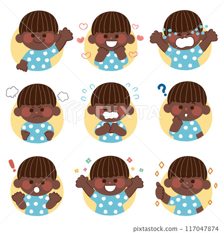 Children with various facial expressions 117047874