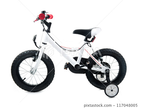 Cyclists on a white background Cyclists on a white background 117048005