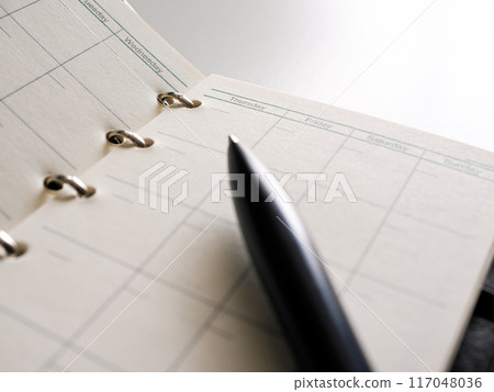 Pocketbook and pen 117048036