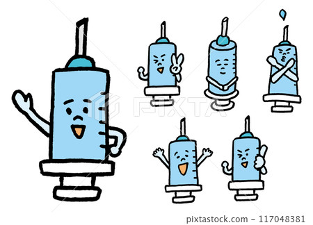Cute syringe character material for medical use Cute syringe character material for medical use 117048381
