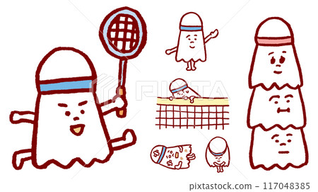 Cute badminton shuttlecock character material 117048385
