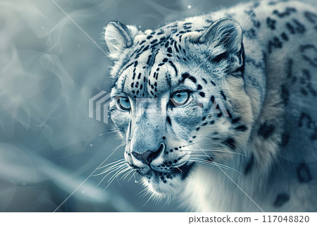 A mesmerizing close-up of a snow leopard. Wildlife Animals 117048820