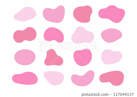 Set of simple fluid shapes in pink 117049137