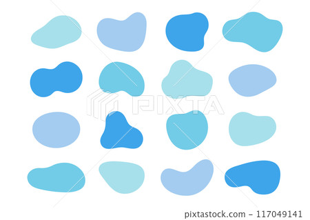 簡單的流體形狀設定藍色 117049141