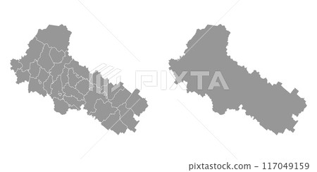 Vologda Oblast map, administrative division of Russia. Vector illustration. 117049159
