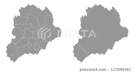 Yaroslavl Oblast map, administrative division of Russia. Vector illustration. 117049162