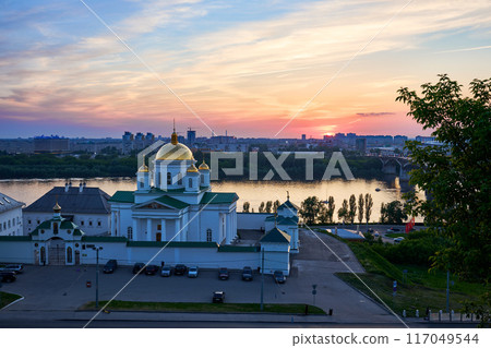 Evening view of Annunciation Monastery, Nizhny Novgorod, Russia 117049544