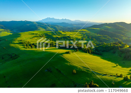 Mountain landscape in the Pieniny National Park at the foot of the Tatra Mountains Mountain landscape in the Pieniny National Park at the foot of the Tatra Mountains 117049668