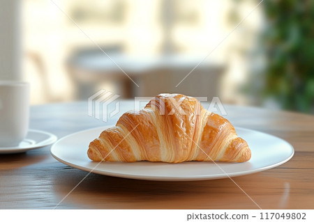 Croissant image material, bakery, cafe "AI generated image" 117049802