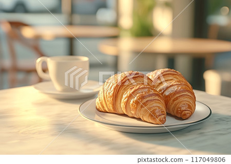 羊角麵包圖像素材/麵包店/咖啡館“AI生成圖像” 117049806