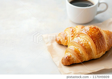 Croissant image material, bakery, cafe "AI generated image" 117049809