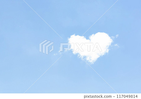 Heart shaped cloud and blue sky Heart shaped cloud and blue sky 117049814