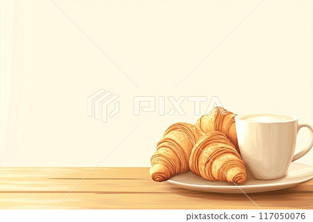 Croissant illustration "AI generated image" 117050076