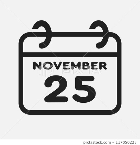 Icon page calendar day - 25 November 117050225