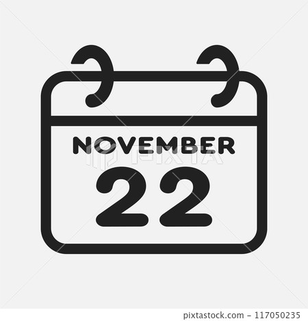 Icon page calendar day - 22 November 117050235