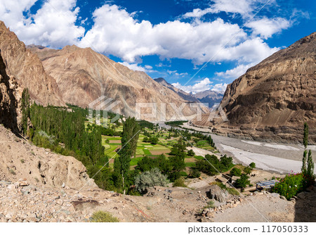 Turtuk village, Diskit, Jammu and Kashmir, India 117050333