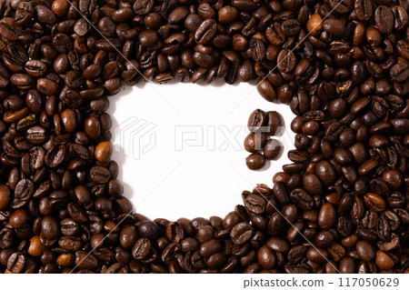 Background material of many coffee beans (coffee cup) 117050629