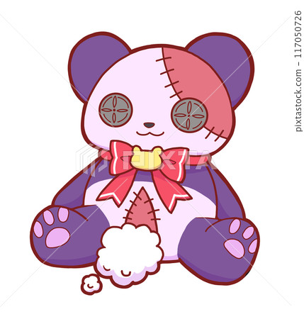 Purple stuffed panda 117050726