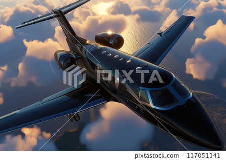 Sunset Journey: Premium Private Aircraft in Motion 117051341