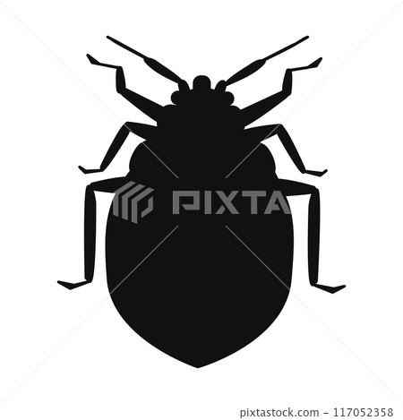 黑色臭蟲剪影的插圖 117052358