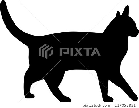 可愛的貓咪剪影 可愛的貓咪剪影 117052831