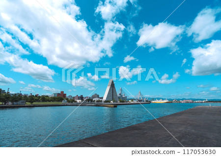 Blue sky, sea and Aspam 117053630