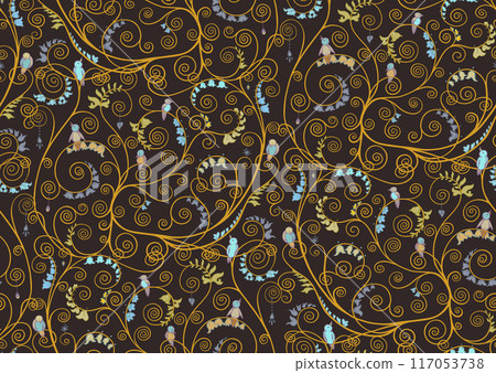 Tree branches with birds, inspired by Gustav Klimt's tree of life Tree branches with birds, inspired by Gustav Klimt's tree of life 117053738
