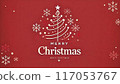 Christmas card with snowflakes on a red background 117053767
